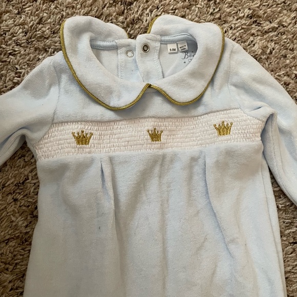 Bonjour Bebe Smoked Velure Footed Onesie Size 6-9 months - Picture 8 of 10
